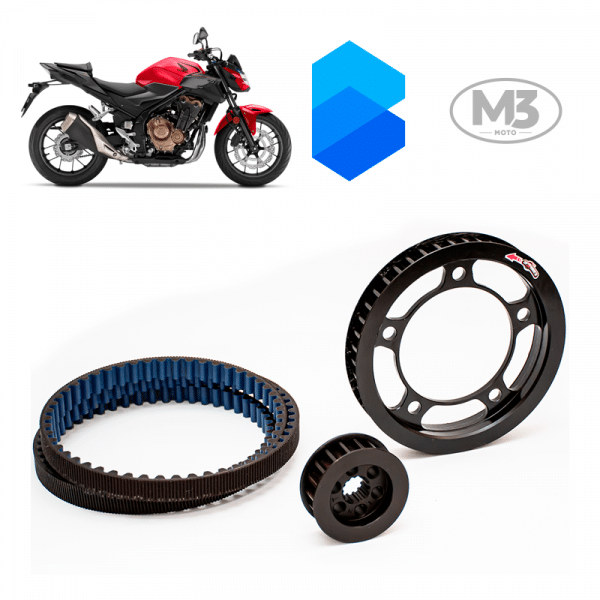 Kit Transmissão Correia Dentada - Honda CB500 F CB500F - Ano 2020/ 2022